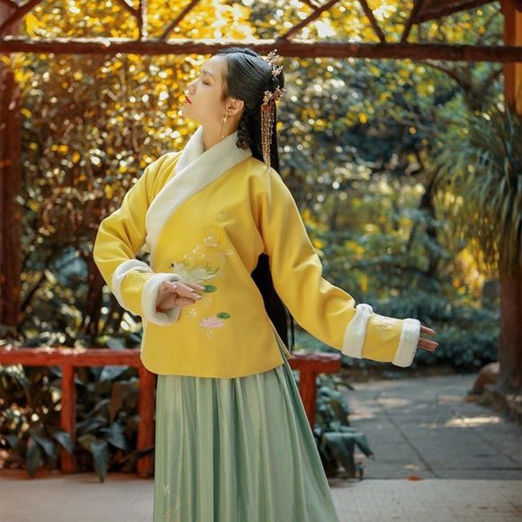 Swan Lake Embroidered Cardigan | Winter Blouse - Picture 5 of 7